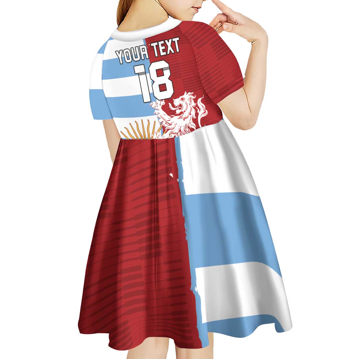 Custom British Lions Argentina Kid Short Sleeve Dress Unique Style - Wonder Print Shop