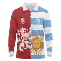 Custom British Lions Argentina Long Sleeve Polo Shirt Unique Style - Wonder Print Shop