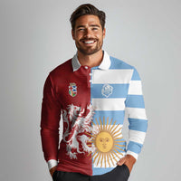 Custom British Lions Argentina Long Sleeve Polo Shirt Unique Style - Wonder Print Shop