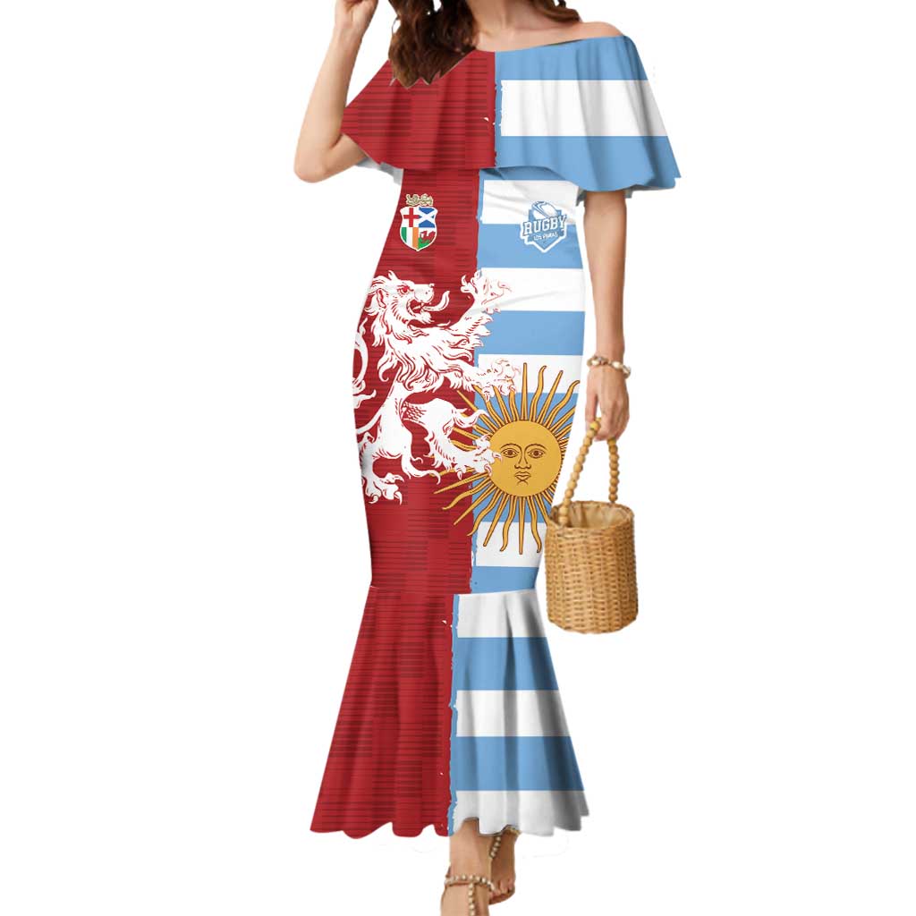 Custom British Lions Argentina Mermaid Dress Unique Style - Wonder Print Shop