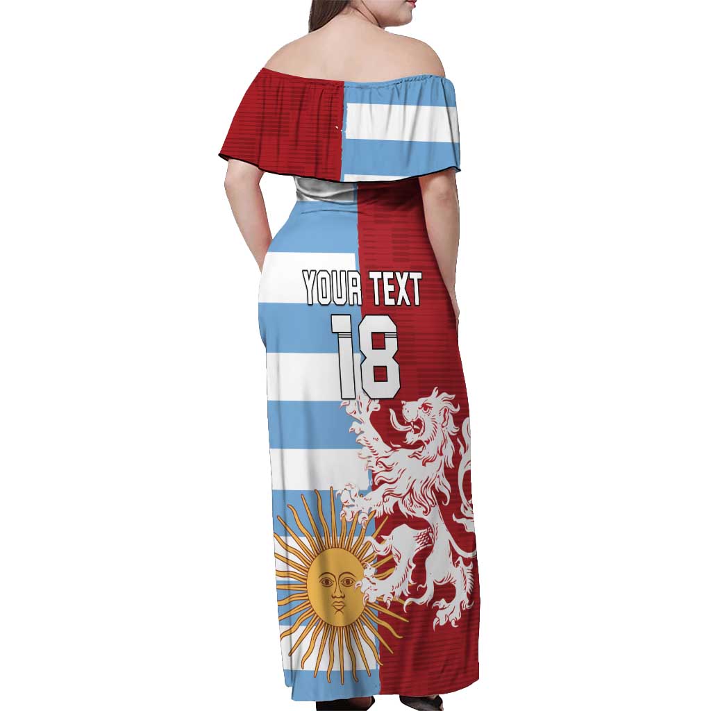 Custom British Lions Argentina Off Shoulder Maxi Dress Unique Style - Wonder Print Shop