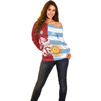 Custom British Lions Argentina Off Shoulder Sweater Unique Style - Wonder Print Shop