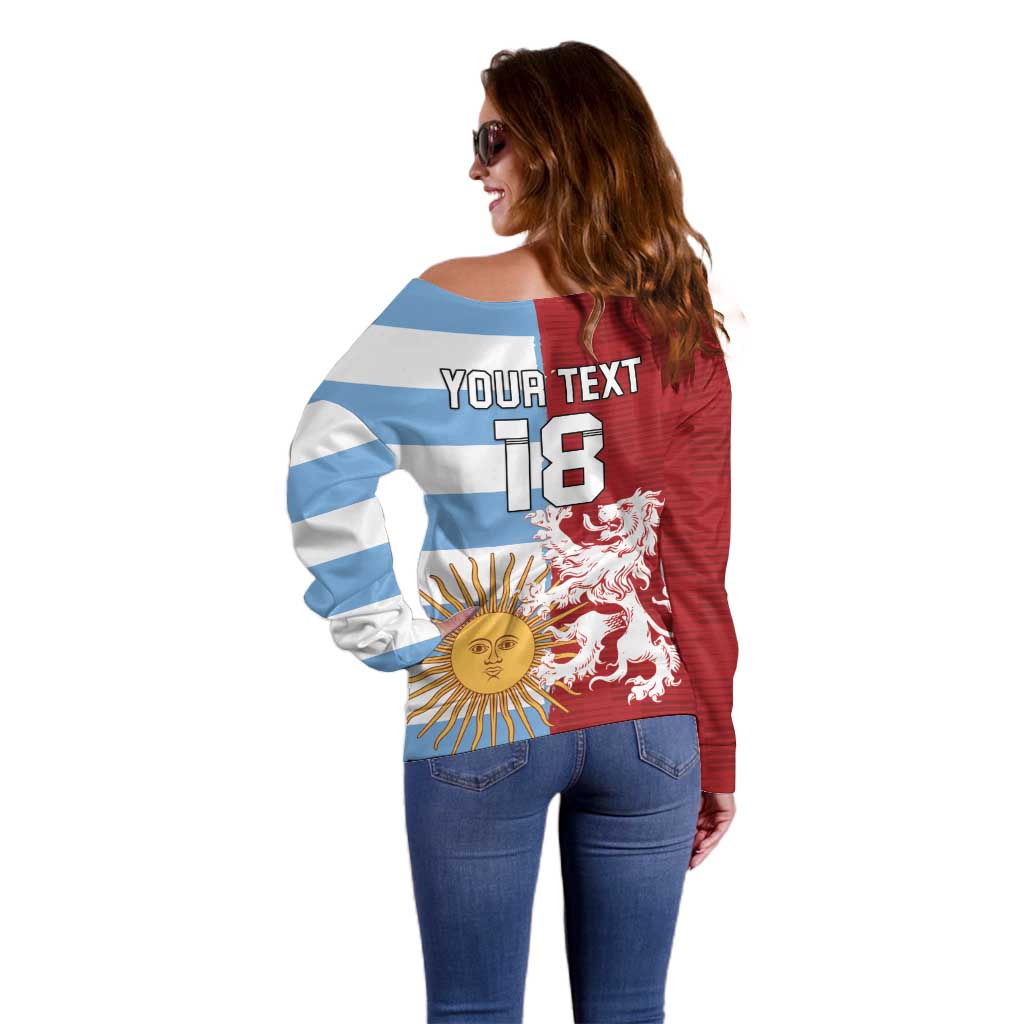 Custom British Lions Argentina Off Shoulder Sweater Unique Style - Wonder Print Shop