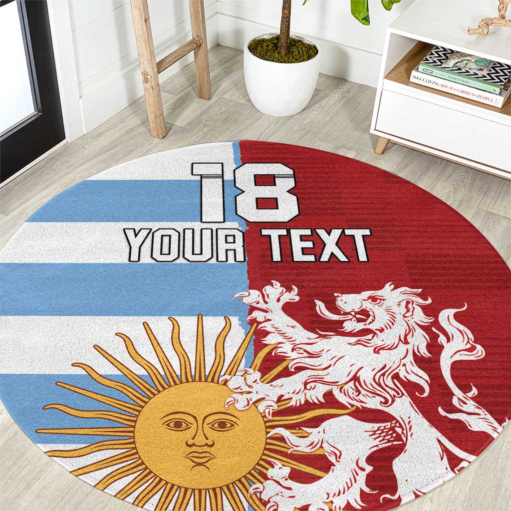 Custom British Lions Argentina Round Carpet Unique Style - Wonder Print Shop