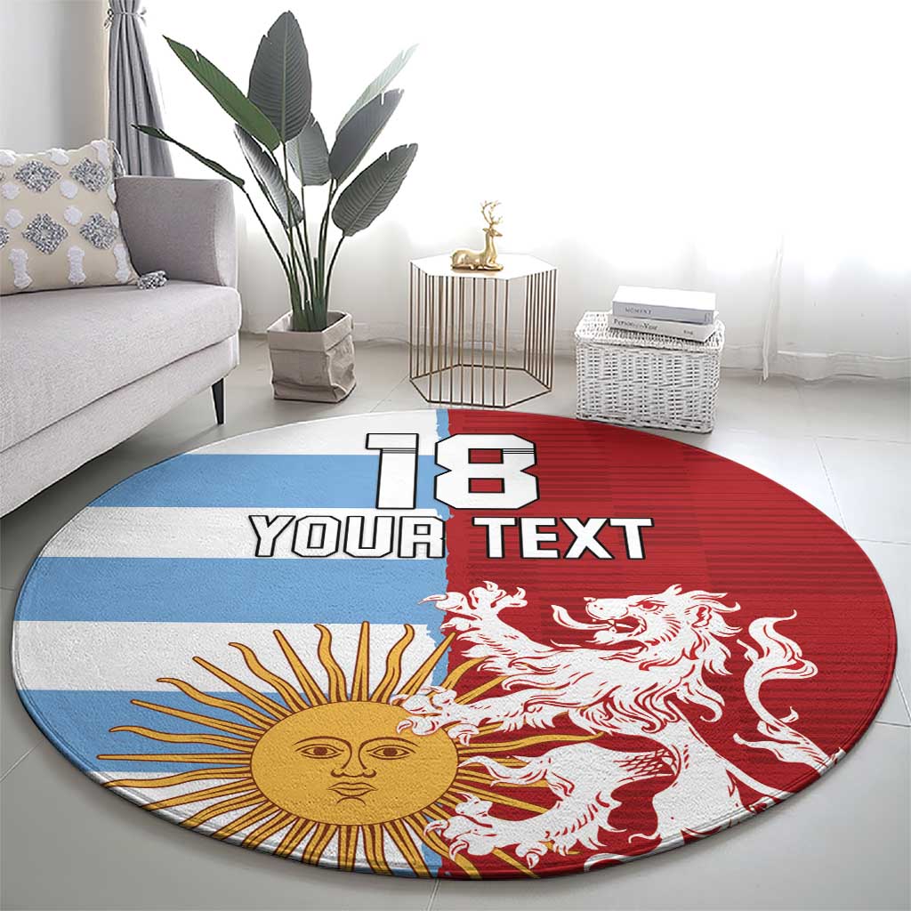 Custom British Lions Argentina Round Carpet Unique Style - Wonder Print Shop