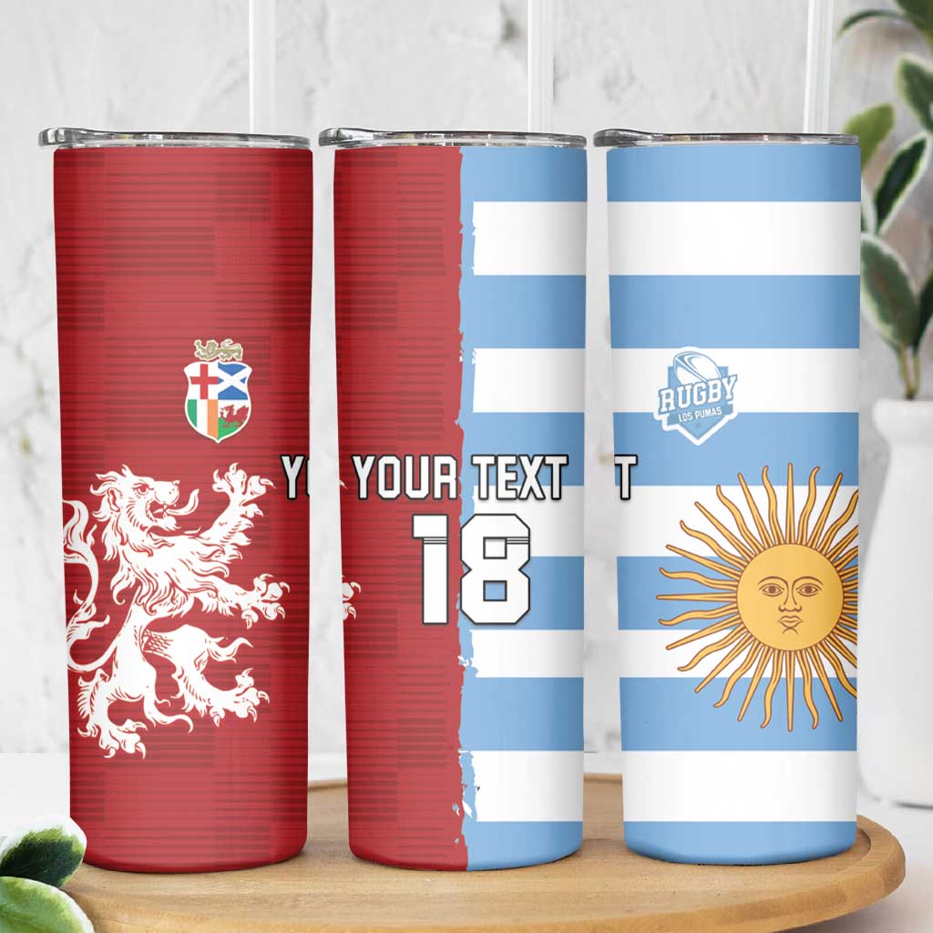 Custom British Lions Argentina Skinny Tumbler Unique Style - Wonder Print Shop