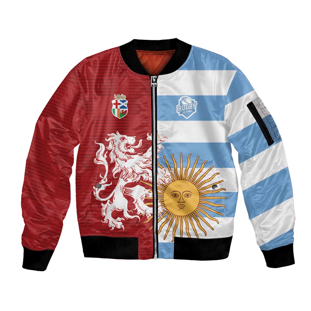 Custom British Lions Argentina Sleeve Zip Bomber Jacket Unique Style - Wonder Print Shop
