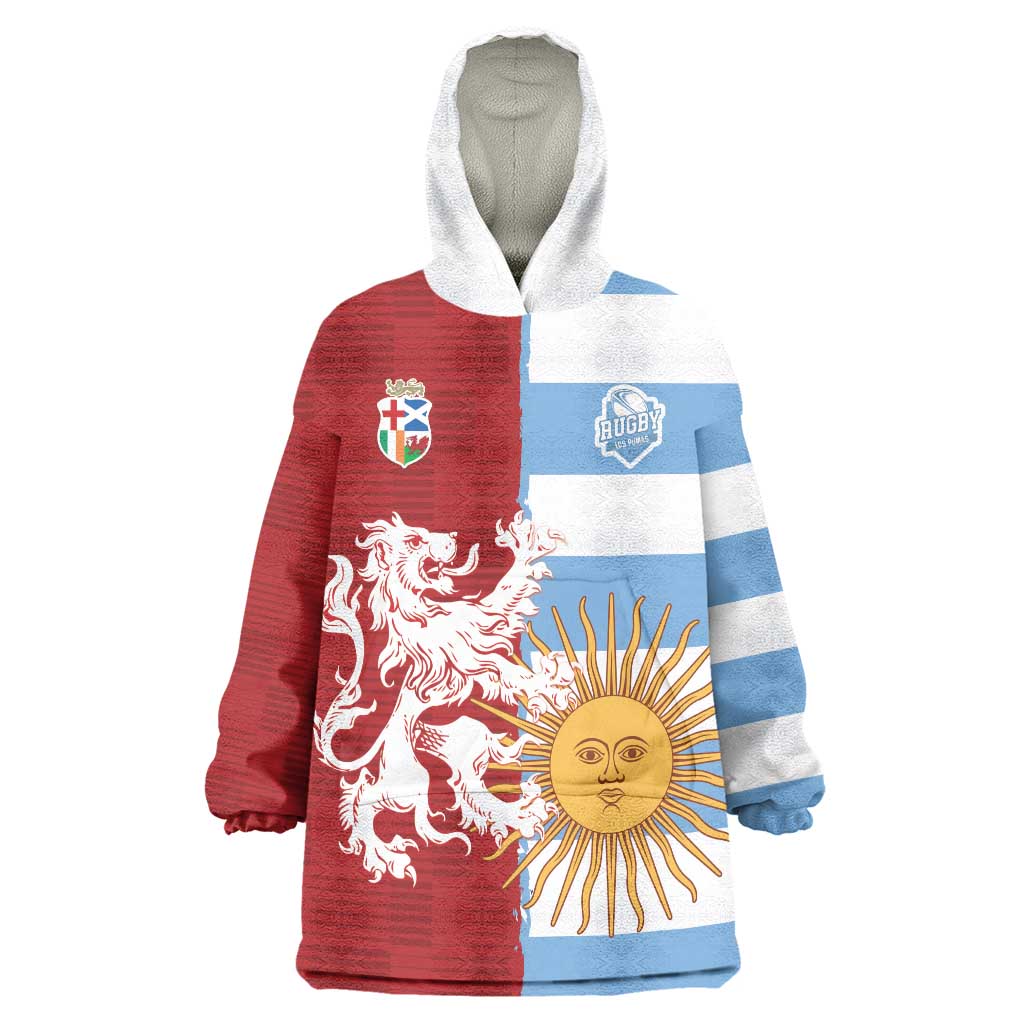 Custom British Lions Argentina Wearable Blanket Hoodie Unique Style - Wonder Print Shop