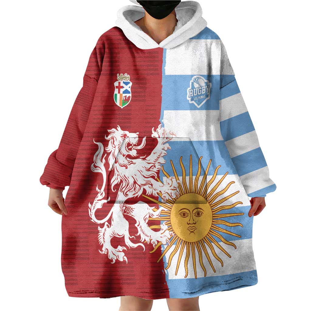 Custom British Lions Argentina Wearable Blanket Hoodie Unique Style - Wonder Print Shop