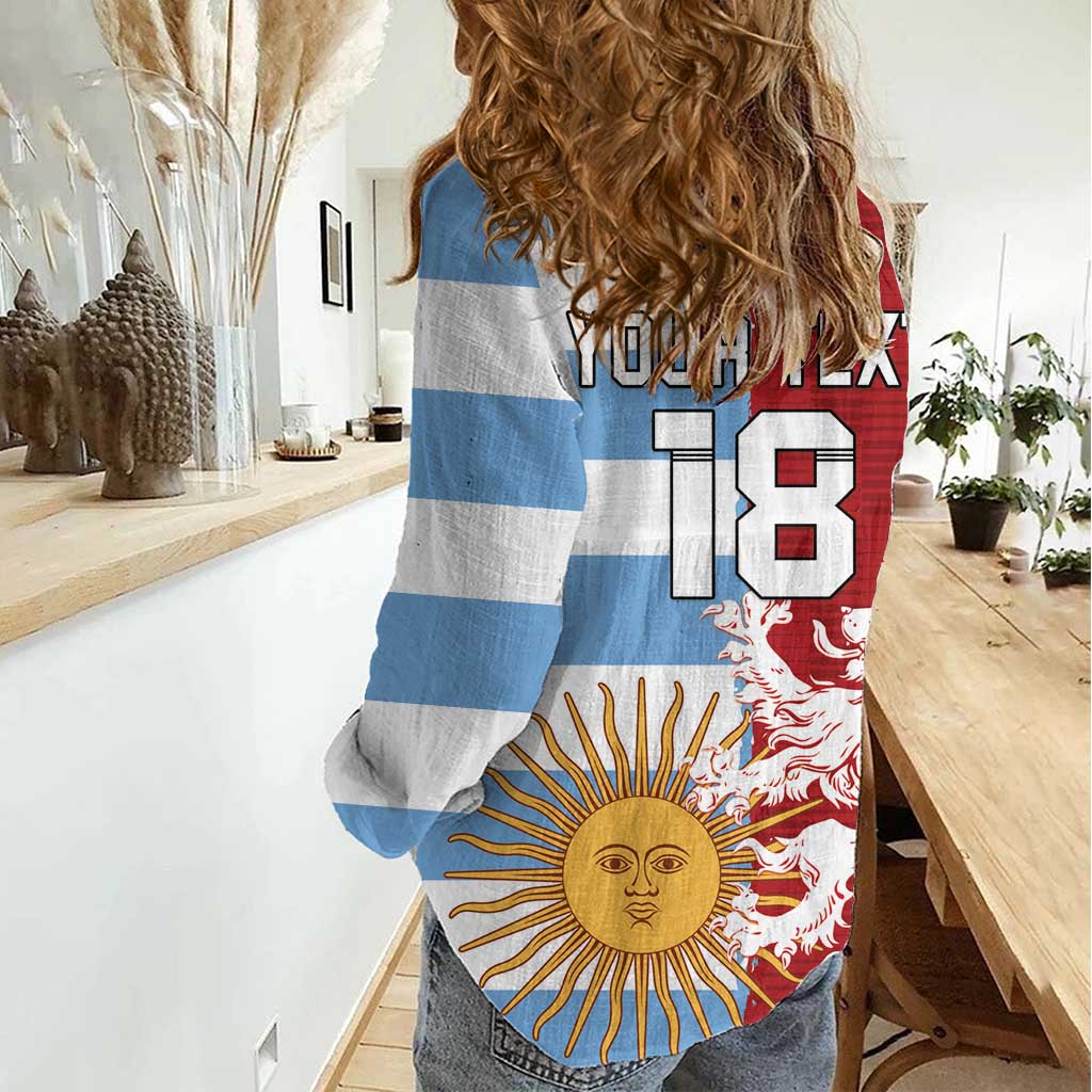 Custom British Lions Argentina Women Casual Shirt Unique Style - Wonder Print Shop