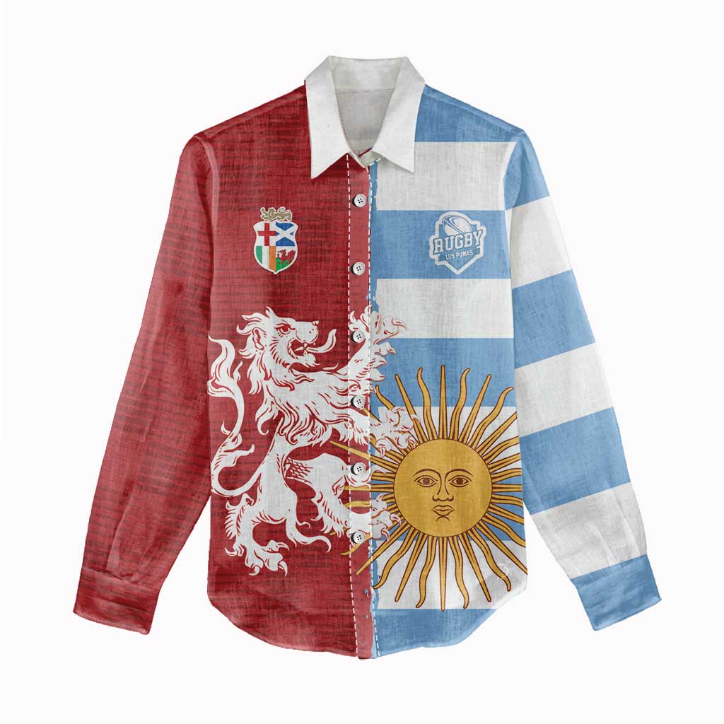Custom British Lions Argentina Women Casual Shirt Unique Style - Wonder Print Shop