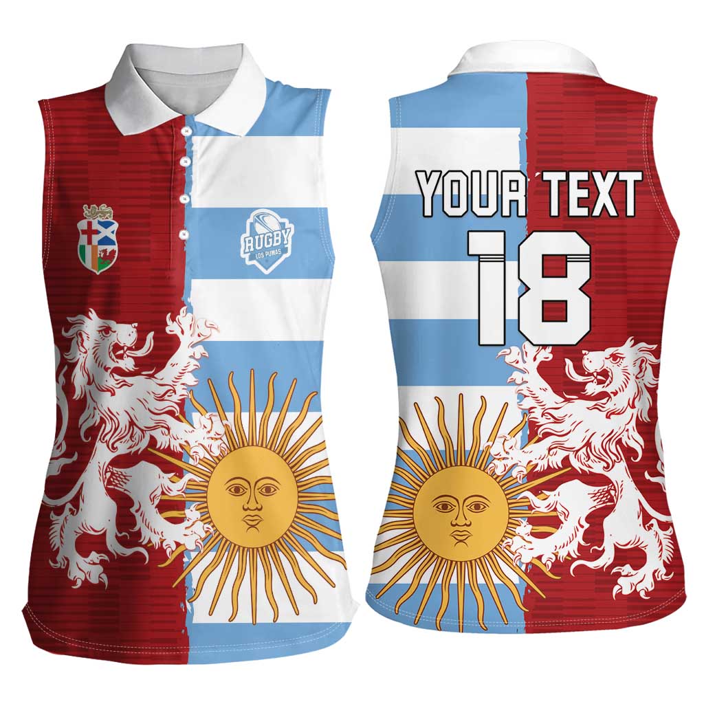 Custom British Lions Argentina Women Sleeveless Polo Shirt Unique Style - Wonder Print Shop