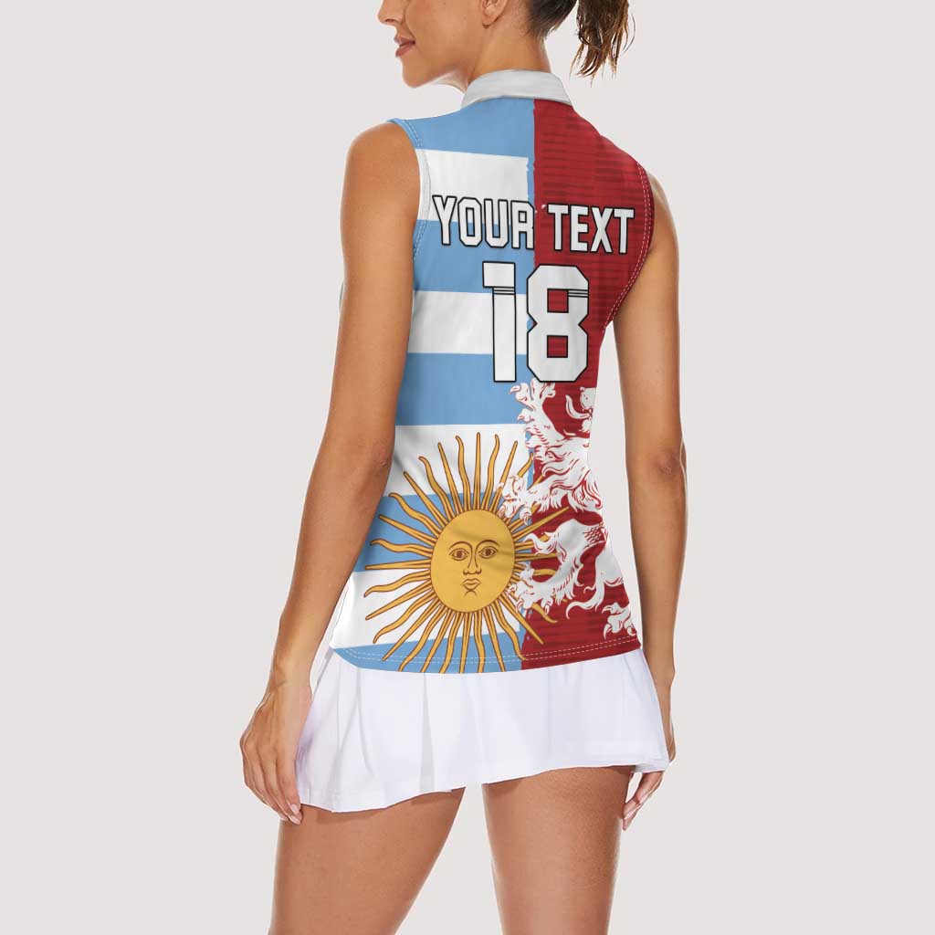 Custom British Lions Argentina Women Sleeveless Polo Shirt Unique Style - Wonder Print Shop