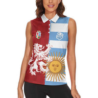 Custom British Lions Argentina Women Sleeveless Polo Shirt Unique Style - Wonder Print Shop