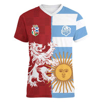 Custom British Lions Argentina Women V-Neck T-Shirt Unique Style - Wonder Print Shop