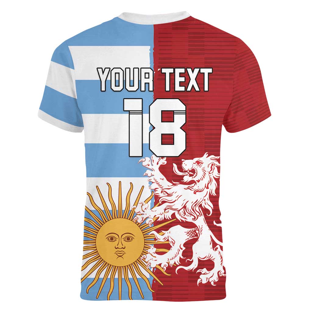 Custom British Lions Argentina Women V-Neck T-Shirt Unique Style - Wonder Print Shop
