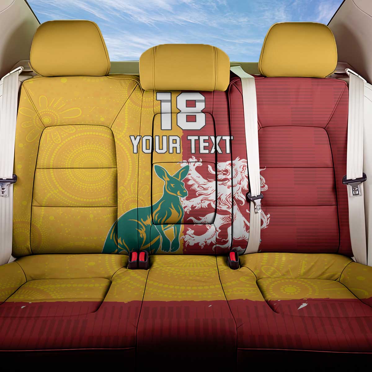 Custom British Lions Australia Back Car Seat Cover Unique Style - Wonder Print Shop