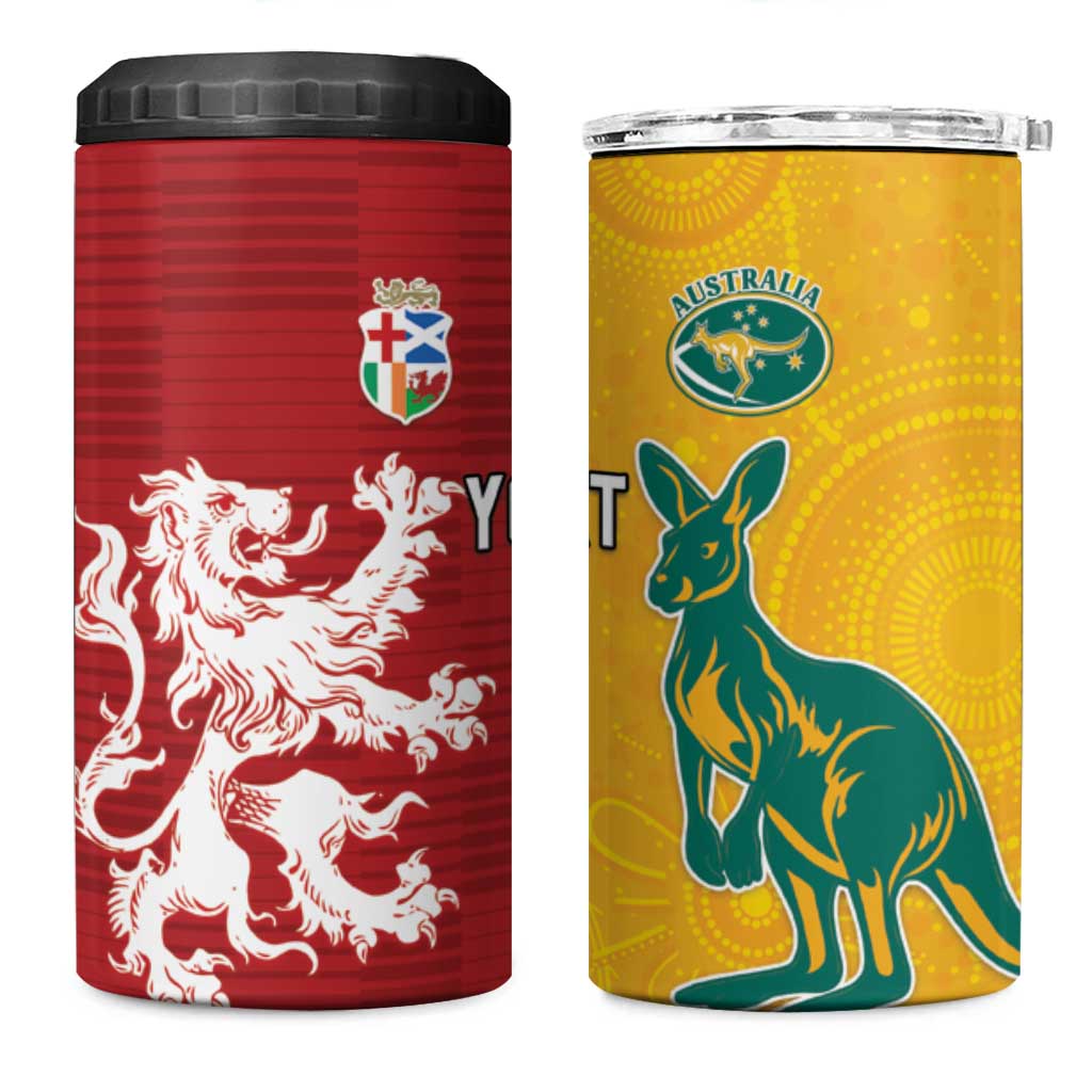Custom British Lions Australia 4 in 1 Can Cooler Tumbler Unique Style - Wonder Print Shop