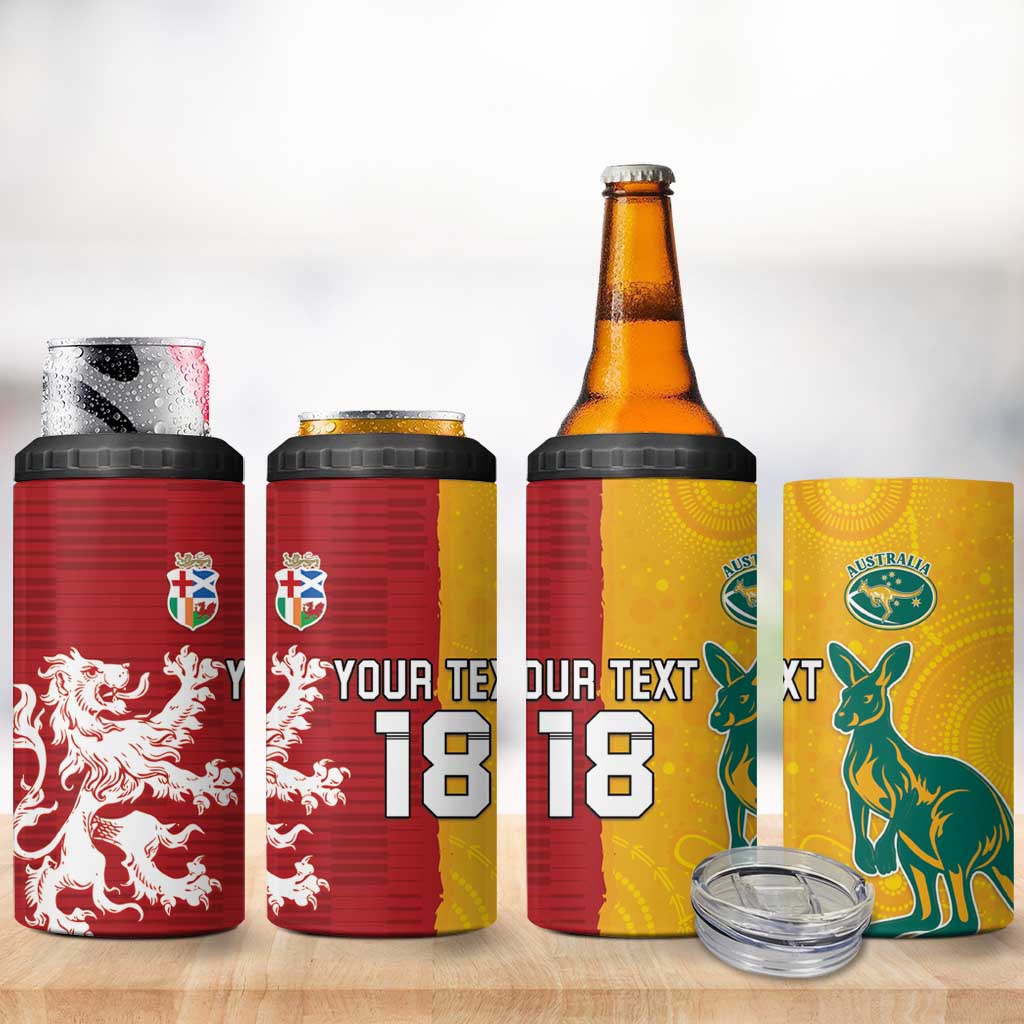 Custom British Lions Australia 4 in 1 Can Cooler Tumbler Unique Style - Wonder Print Shop