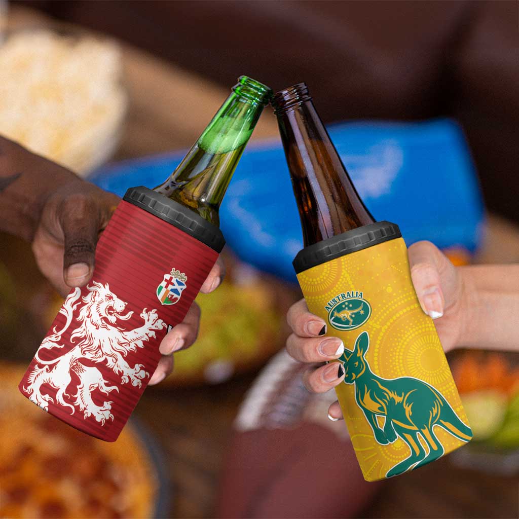 Custom British Lions Australia 4 in 1 Can Cooler Tumbler Unique Style - Wonder Print Shop