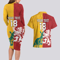 Custom British Lions Australia Couples Matching Long Sleeve Bodycon Dress and Hawaiian Shirt Unique Style - Wonder Print Shop