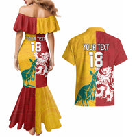 Custom British Lions Australia Couples Matching Mermaid Dress and Hawaiian Shirt Unique Style - Wonder Print Shop
