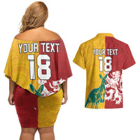 Custom British Lions Australia Couples Matching Off Shoulder Short Dress and Hawaiian Shirt Unique Style - Wonder Print Shop