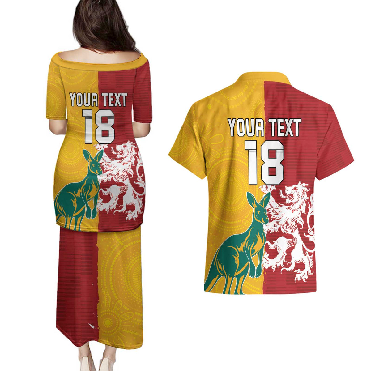 Custom British Lions Australia Couples Matching Puletasi and Hawaiian Shirt Unique Style - Wonder Print Shop