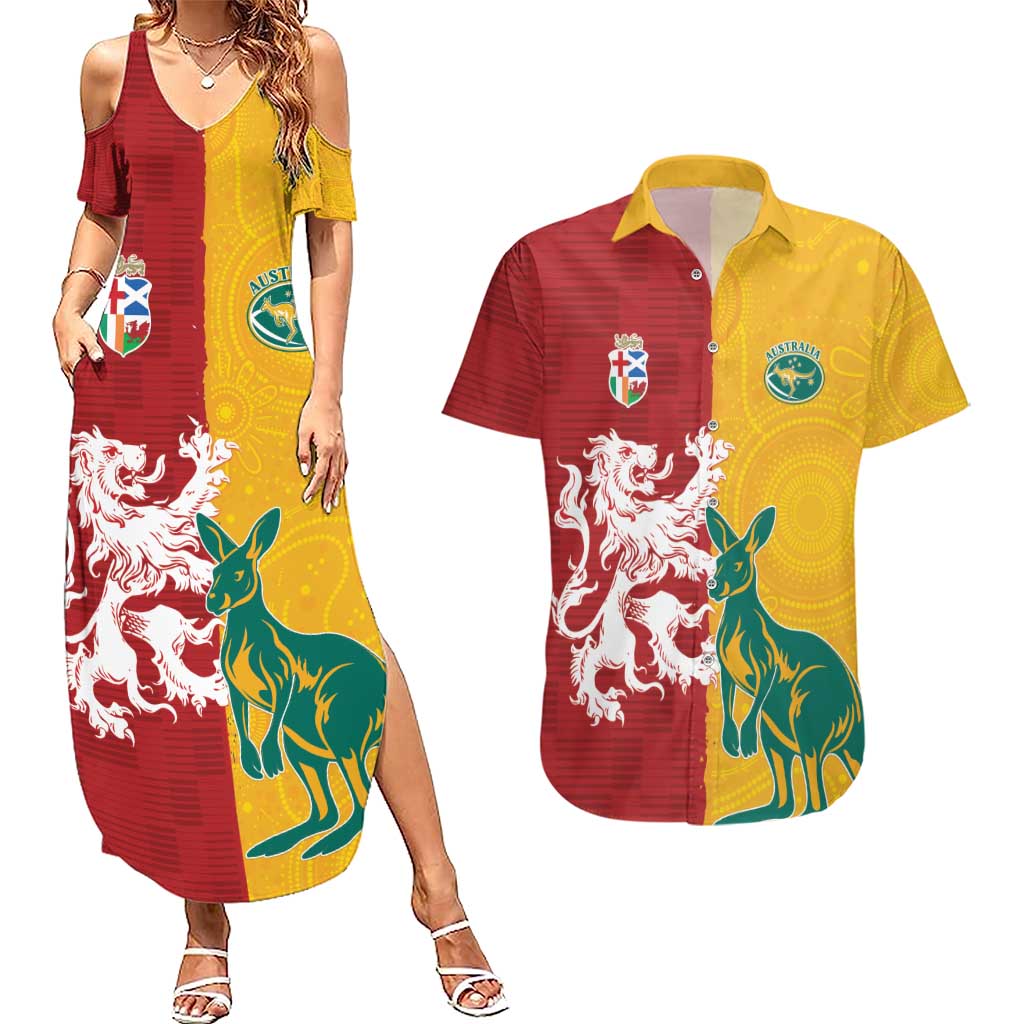Custom British Lions Australia Couples Matching Summer Maxi Dress and Hawaiian Shirt Unique Style - Wonder Print Shop