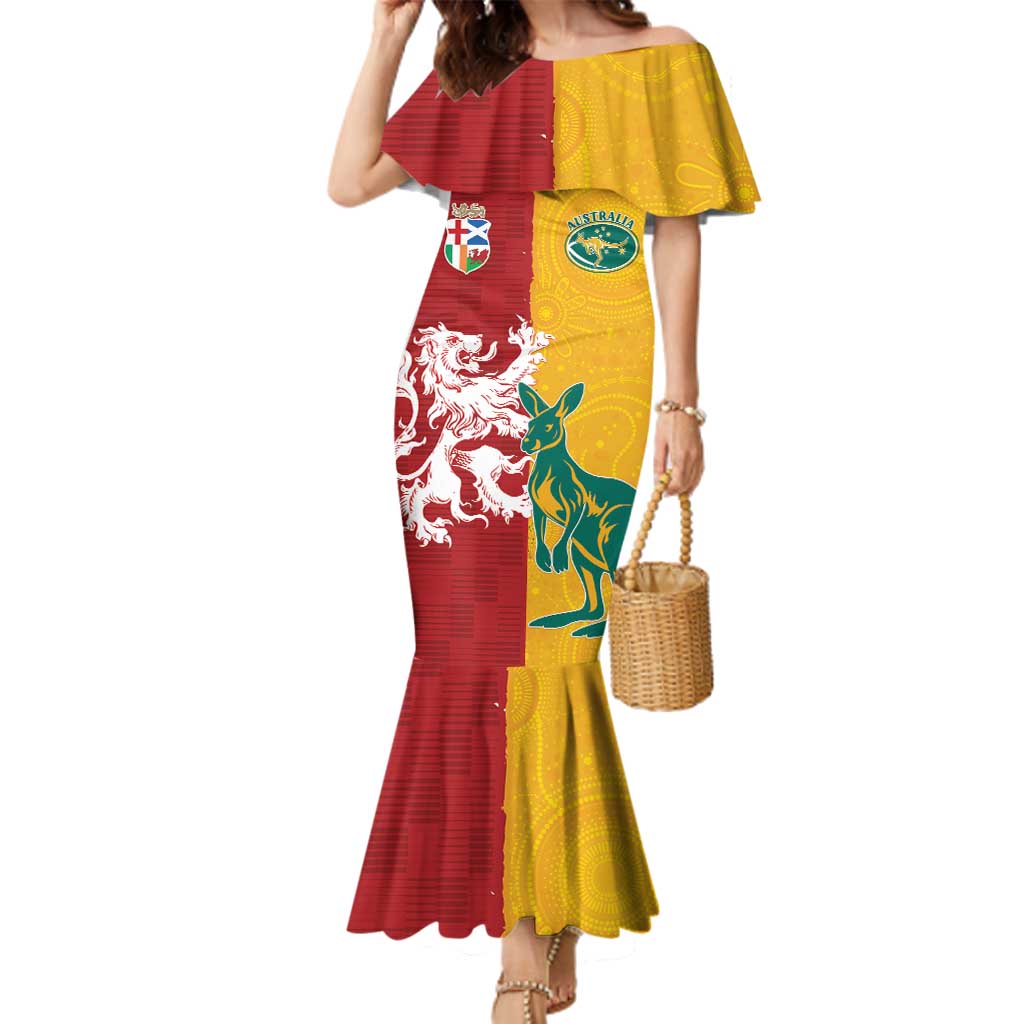 Custom British Lions Australia Family Matching Mermaid Dress and Hawaiian Shirt Unique Style - Wonder Print Shop