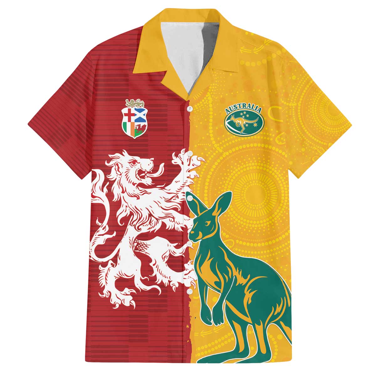 Custom British Lions Australia Family Matching Off The Shoulder Long Sleeve Dress and Hawaiian Shirt Unique Style - Wonder Print Shop