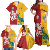 Custom British Lions Australia Family Matching Off Shoulder Maxi Dress and Hawaiian Shirt Unique Style - Wonder Print Shop