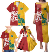 Custom British Lions Australia Family Matching Puletasi and Hawaiian Shirt Unique Style - Wonder Print Shop