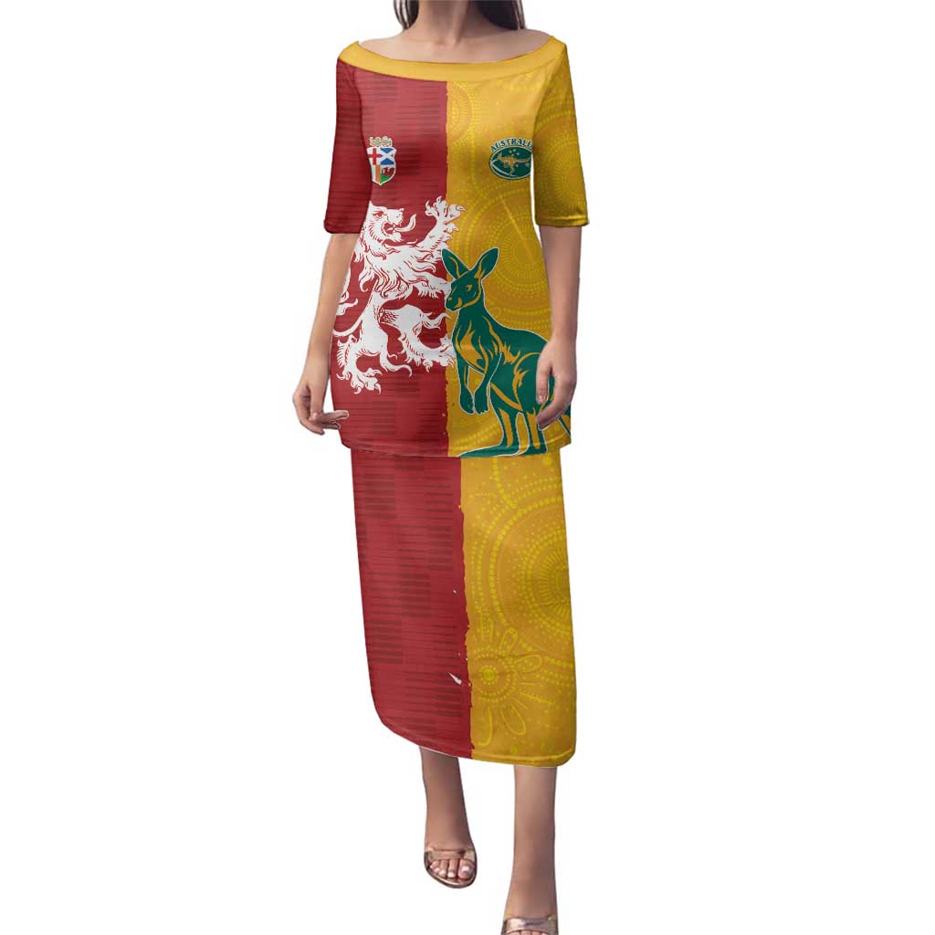 Custom British Lions Australia Family Matching Puletasi and Hawaiian Shirt Unique Style - Wonder Print Shop