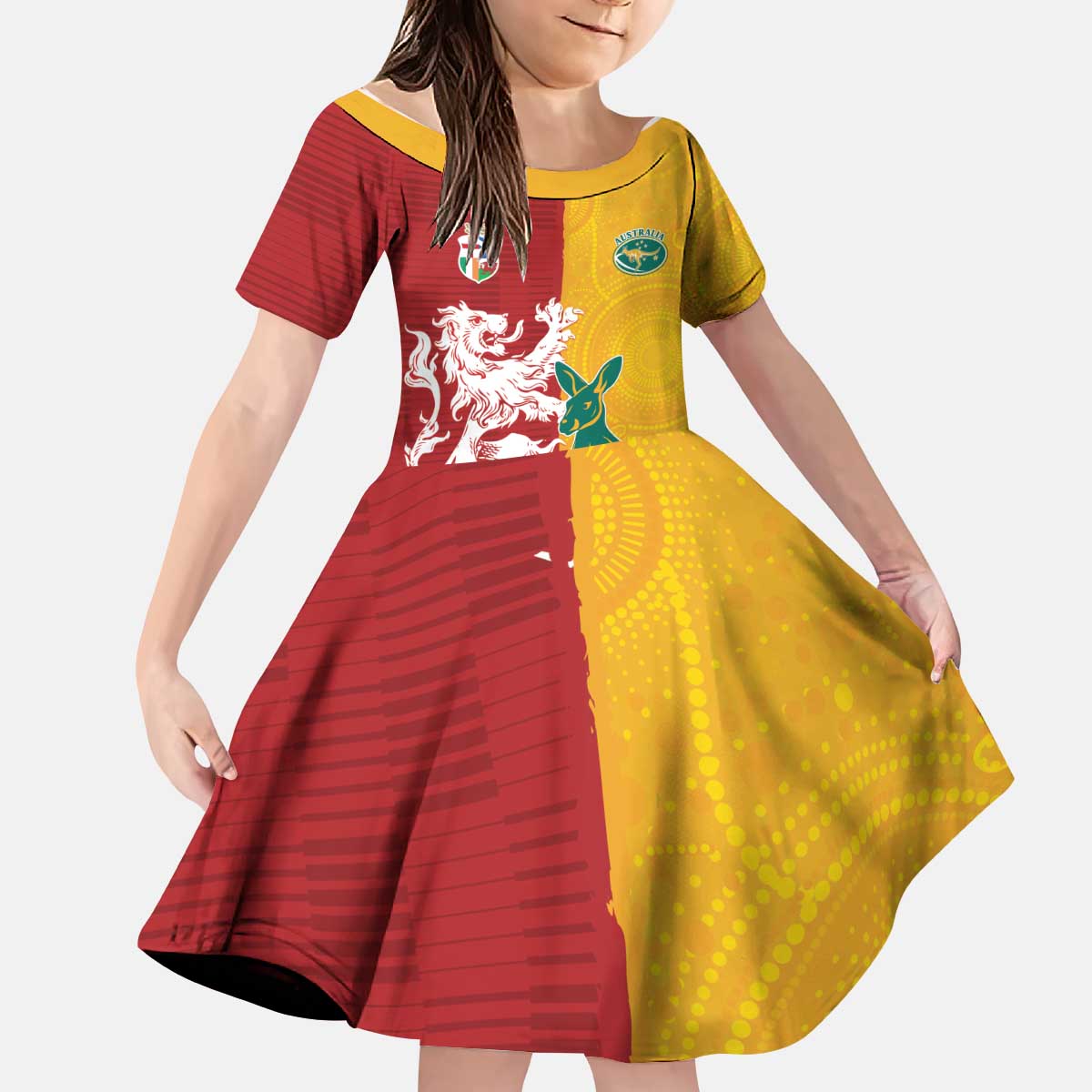 Custom British Lions Australia Kid Short Sleeve Dress Unique Style - Wonder Print Shop