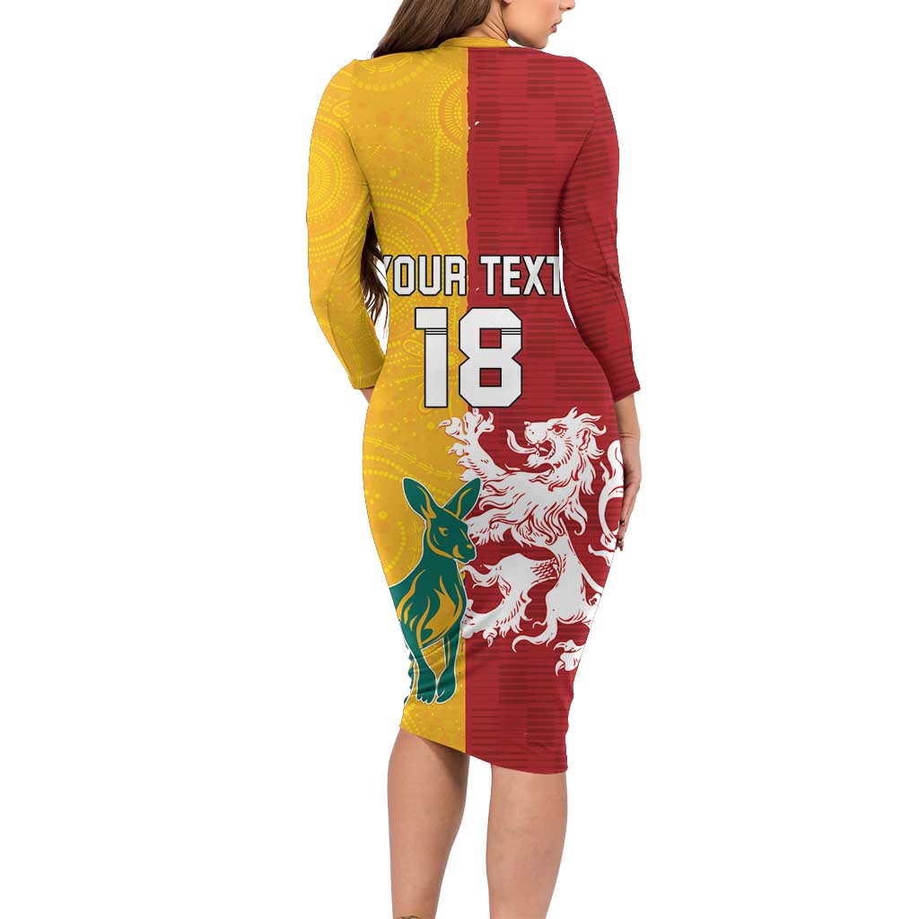 Custom British Lions Australia Long Sleeve Bodycon Dress Unique Style - Wonder Print Shop