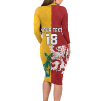 Custom British Lions Australia Long Sleeve Bodycon Dress Unique Style - Wonder Print Shop
