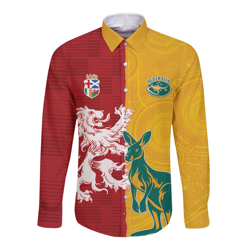 Custom British Lions Australia Long Sleeve Button Shirt Unique Style - Wonder Print Shop