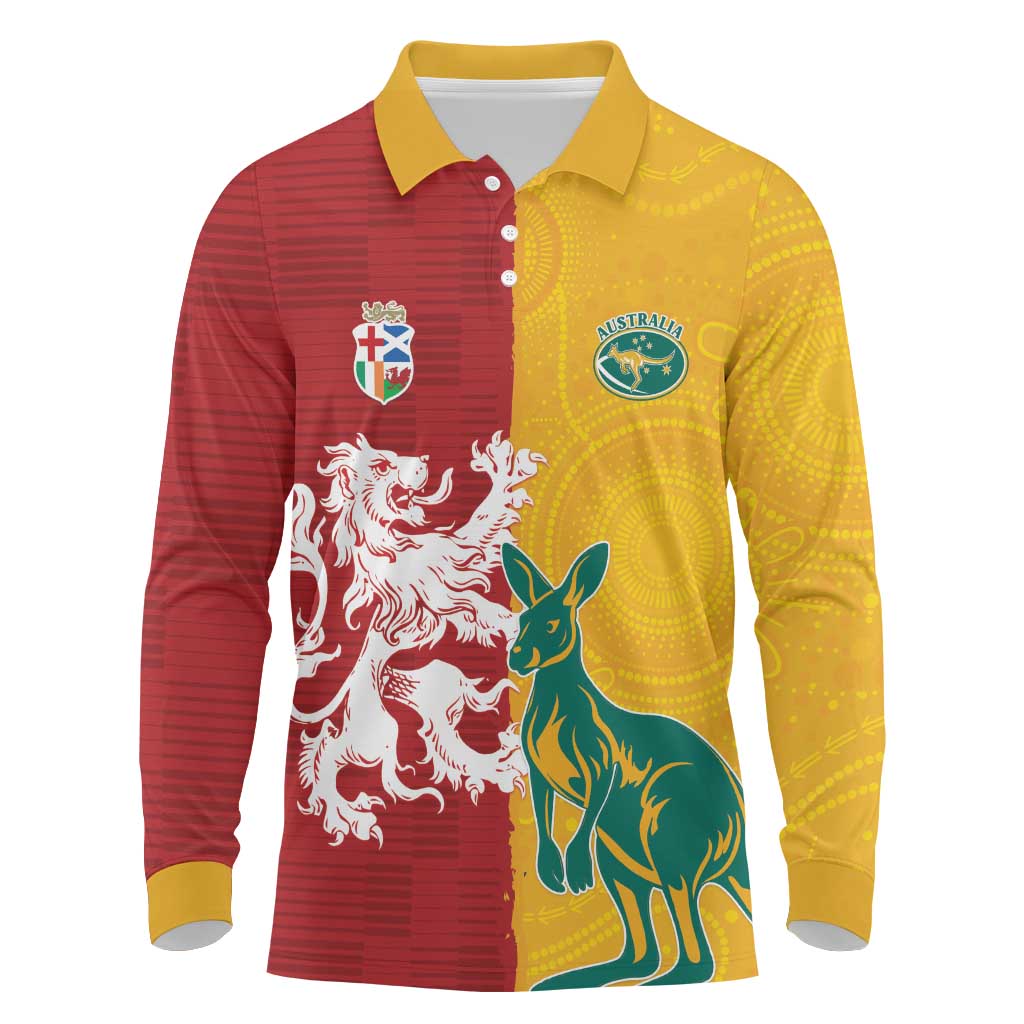 Custom British Lions Australia Long Sleeve Polo Shirt Unique Style - Wonder Print Shop