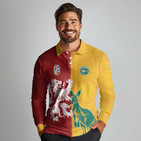 Custom British Lions Australia Long Sleeve Polo Shirt Unique Style - Wonder Print Shop