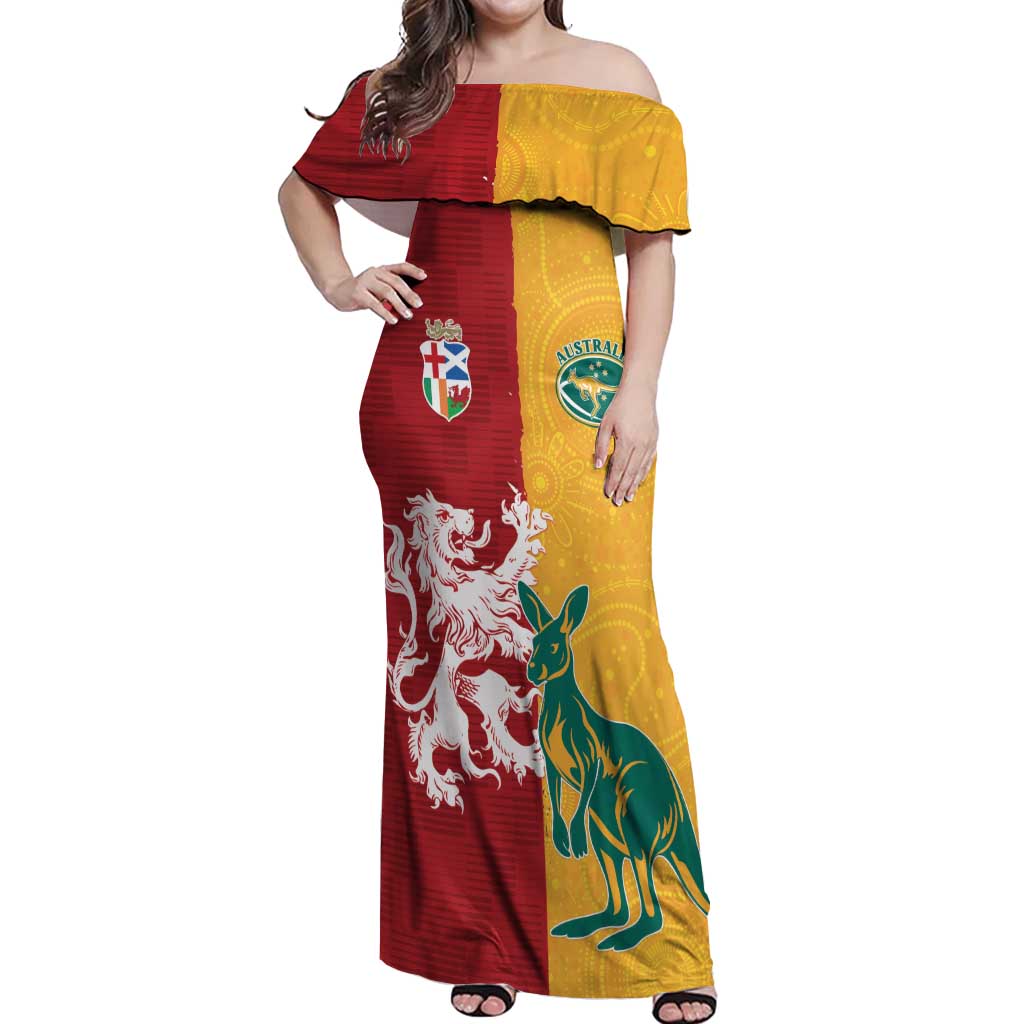 Custom British Lions Australia Off Shoulder Maxi Dress Unique Style - Wonder Print Shop