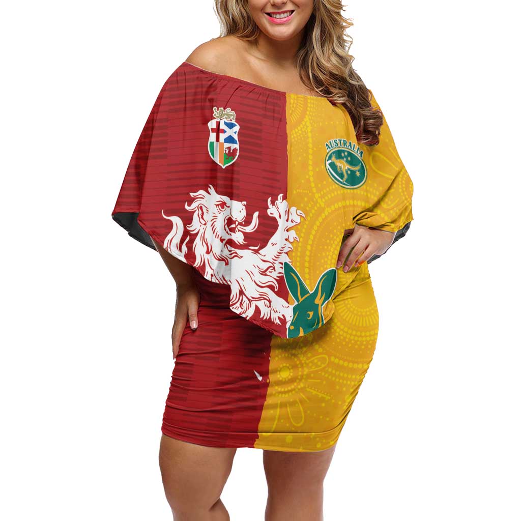 Custom British Lions Australia Off Shoulder Short Dress Unique Style - Wonder Print Shop