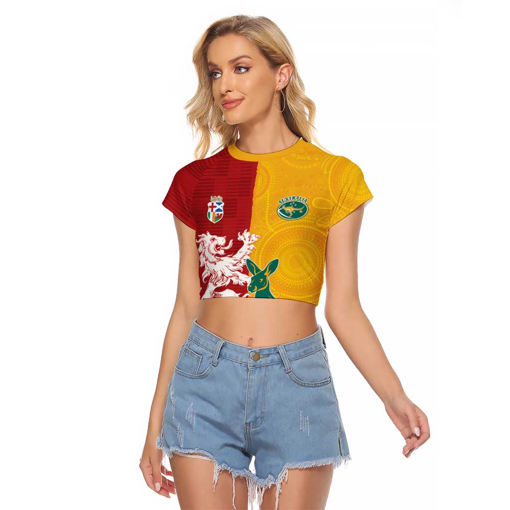 Custom British Lions Australia Raglan Cropped T Shirt Unique Style - Wonder Print Shop