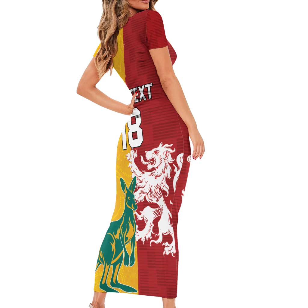 Custom British Lions Australia Short Sleeve Bodycon Dress Unique Style - Wonder Print Shop