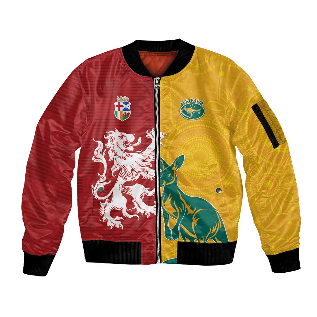 Custom British Lions Australia Sleeve Zip Bomber Jacket Unique Style - Wonder Print Shop