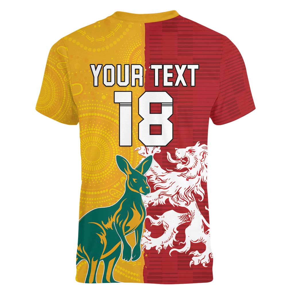 Custom British Lions Australia Women V-Neck T-Shirt Unique Style - Wonder Print Shop