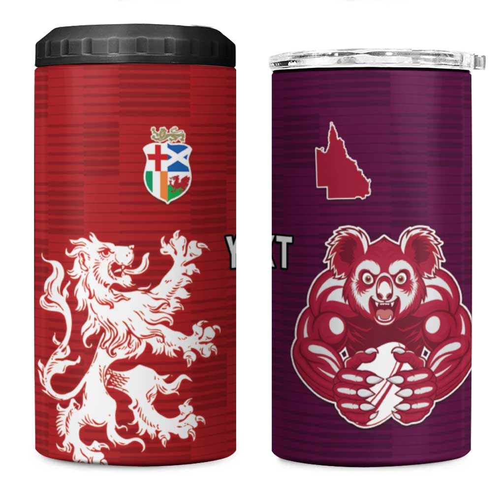 Custom British Lions Brumbies 4 in 1 Can Cooler Tumbler Unique Style - Wonder Print Shop