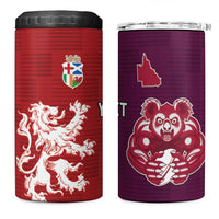 Custom British Lions Brumbies 4 in 1 Can Cooler Tumbler Unique Style - Wonder Print Shop