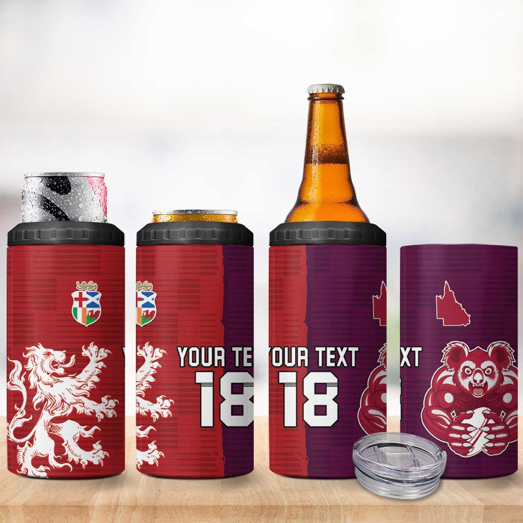 Custom British Lions Brumbies 4 in 1 Can Cooler Tumbler Unique Style - Wonder Print Shop