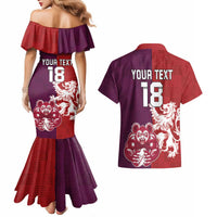 Custom British Lions Brumbies Couples Matching Mermaid Dress and Hawaiian Shirt Unique Style - Wonder Print Shop